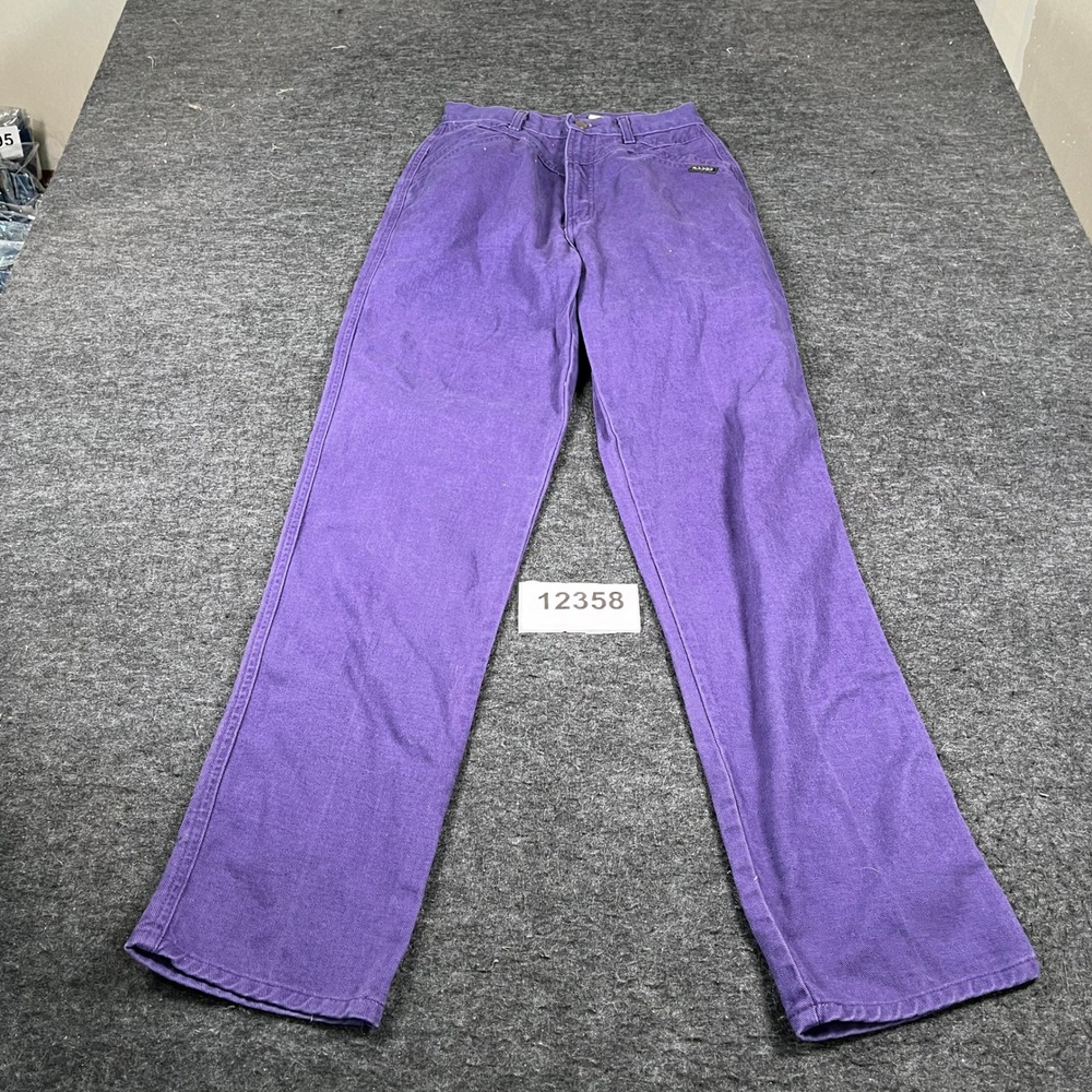 Vintage Rockies Jeans Womens 7/8 Purple Denim Medium Wash Cotton Straight Leg